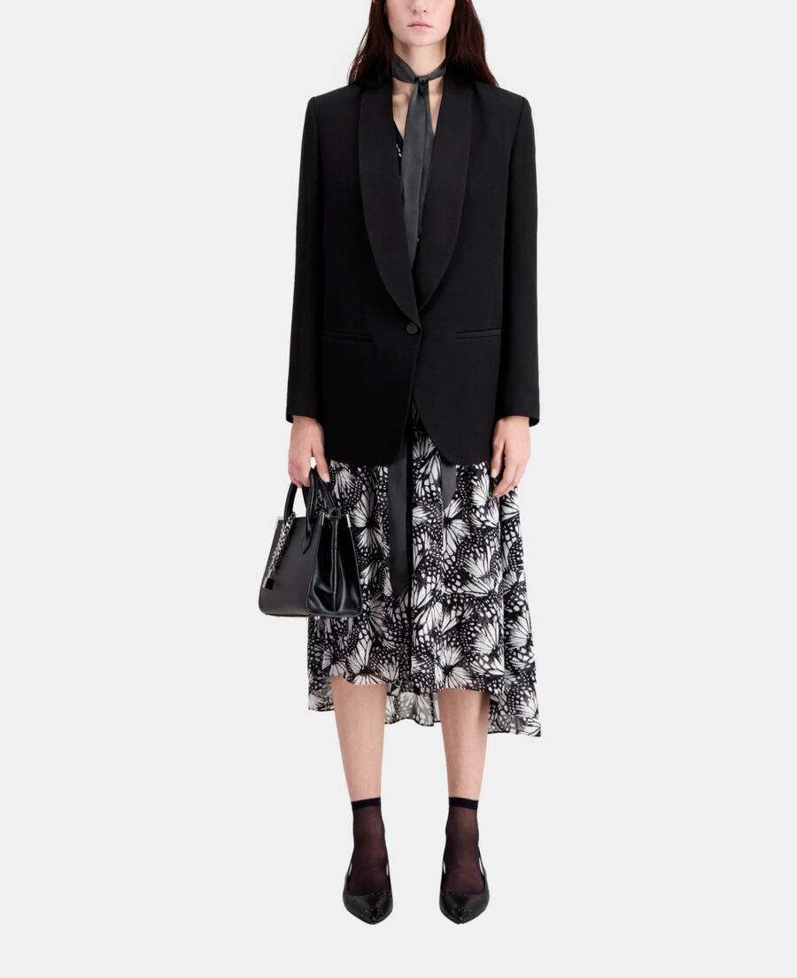 The Kooples WOMEN BLACK black crepe suit jacket