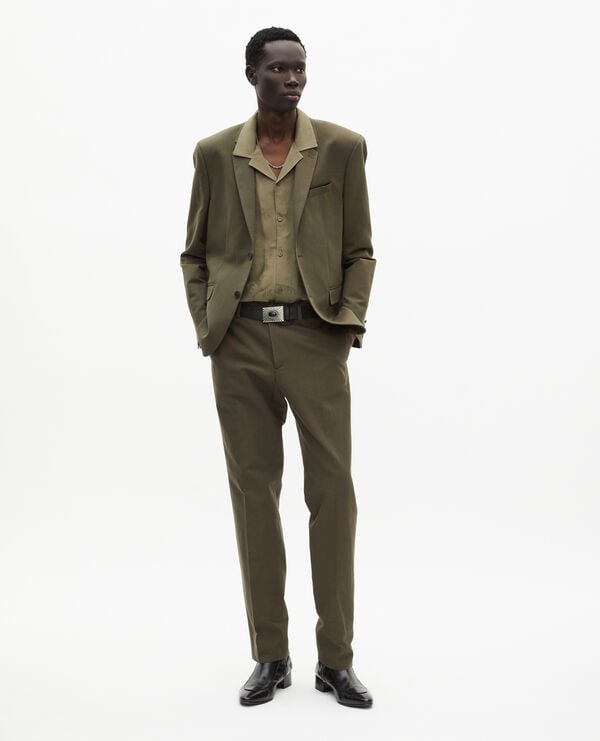 The Kooples HERREN KAKI khaki anzugjacke aus baumwolle - leinen