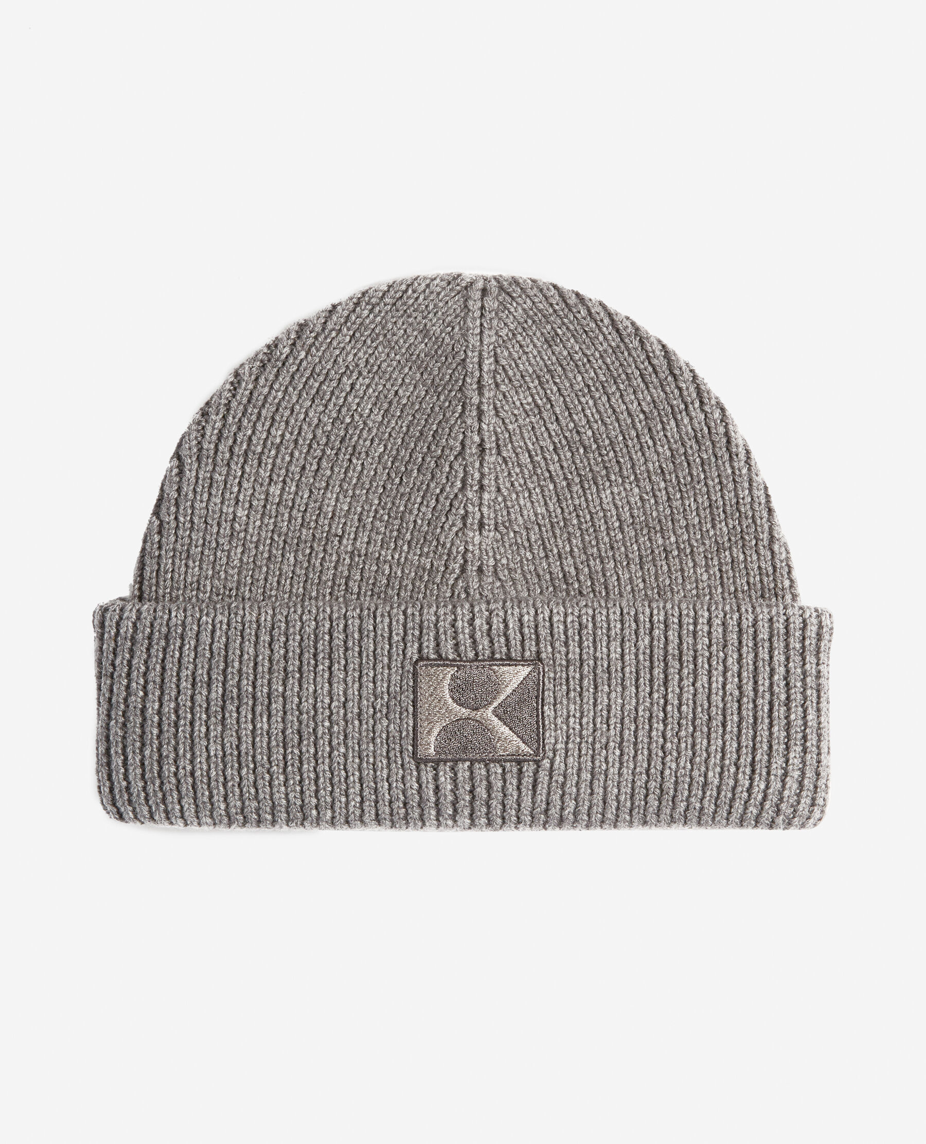 Flecked gray wool hat with K monogram
