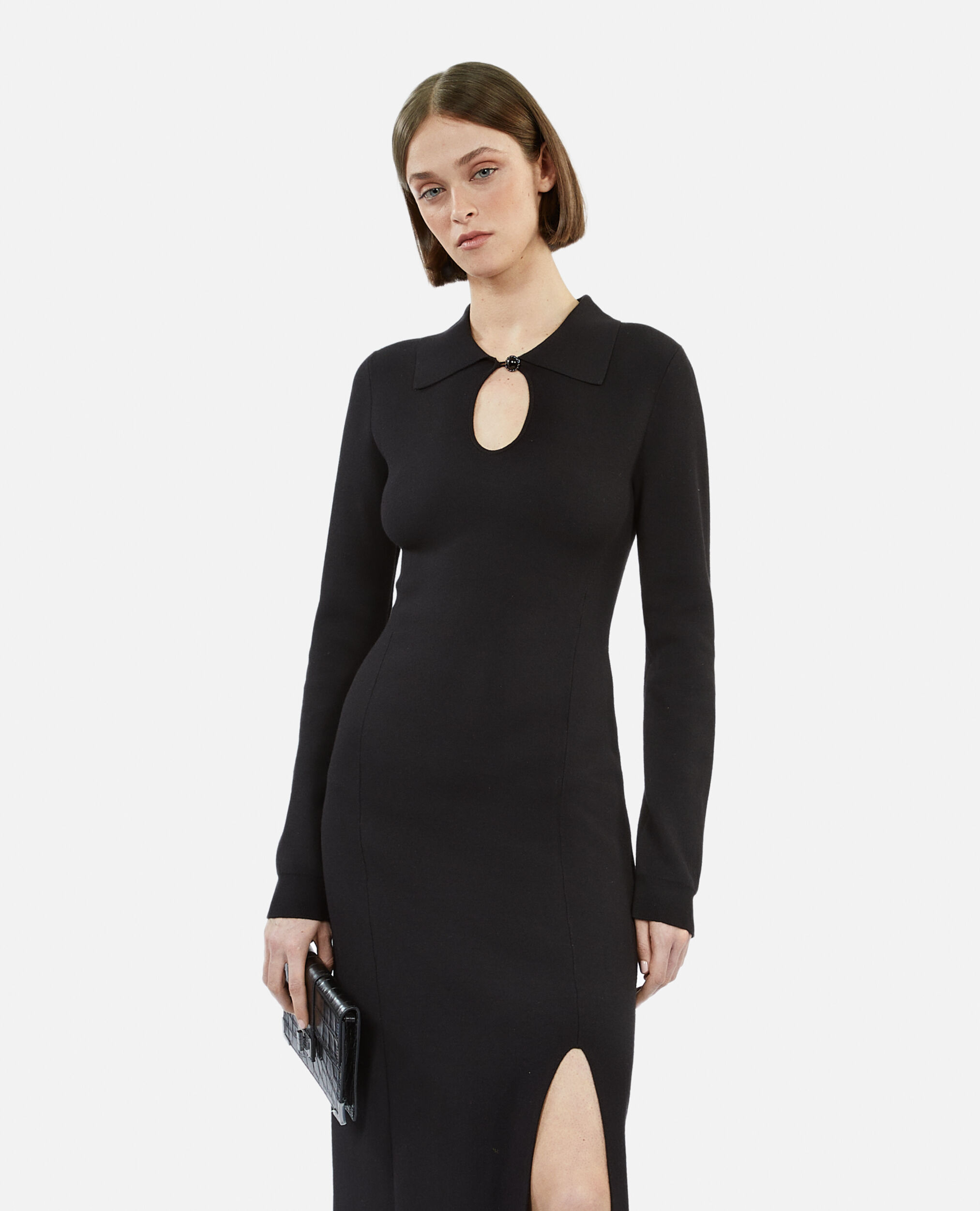 Womens black knit dress sale