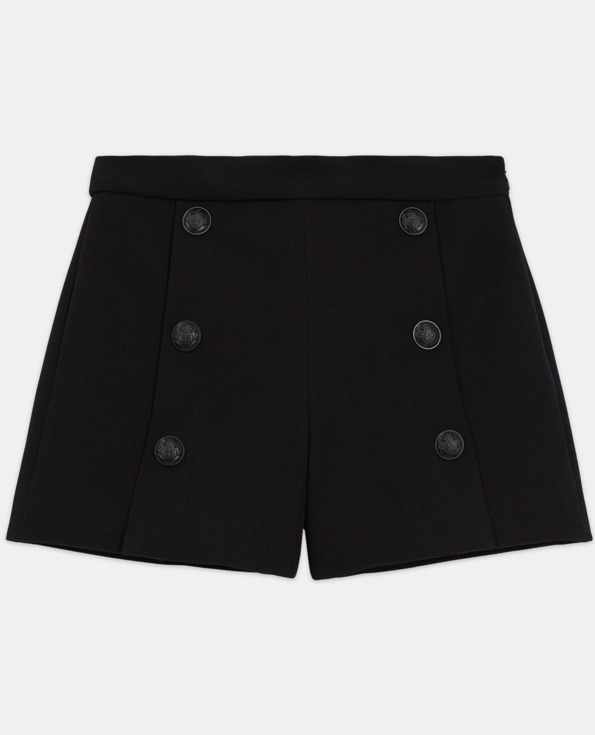 Black cropped shorts, BLACK, hi-res image number null