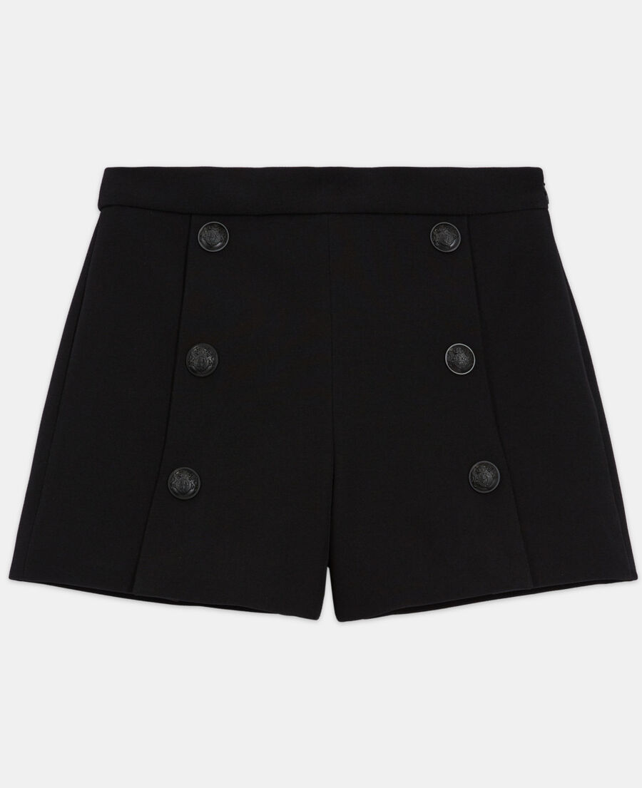 black cropped shorts