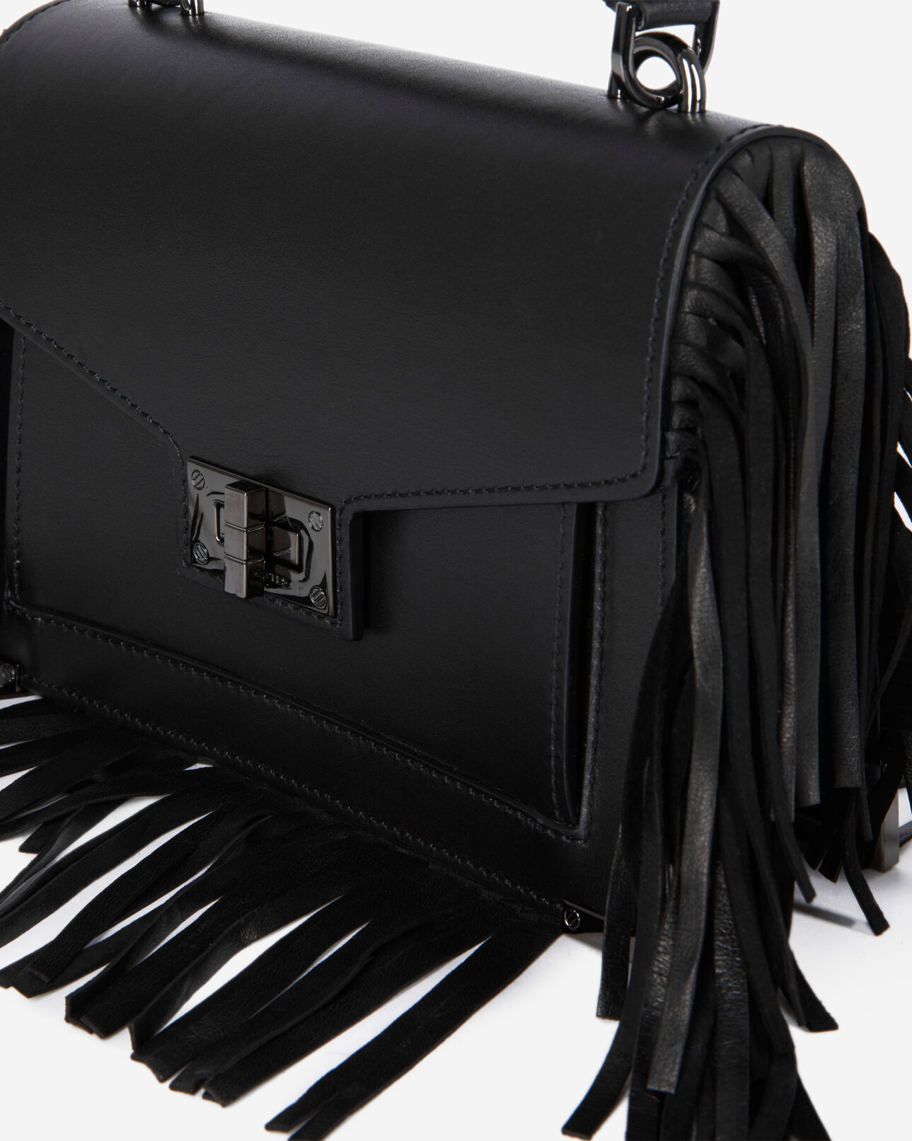 The Kooples FEMME BLACK sac emily small à franges