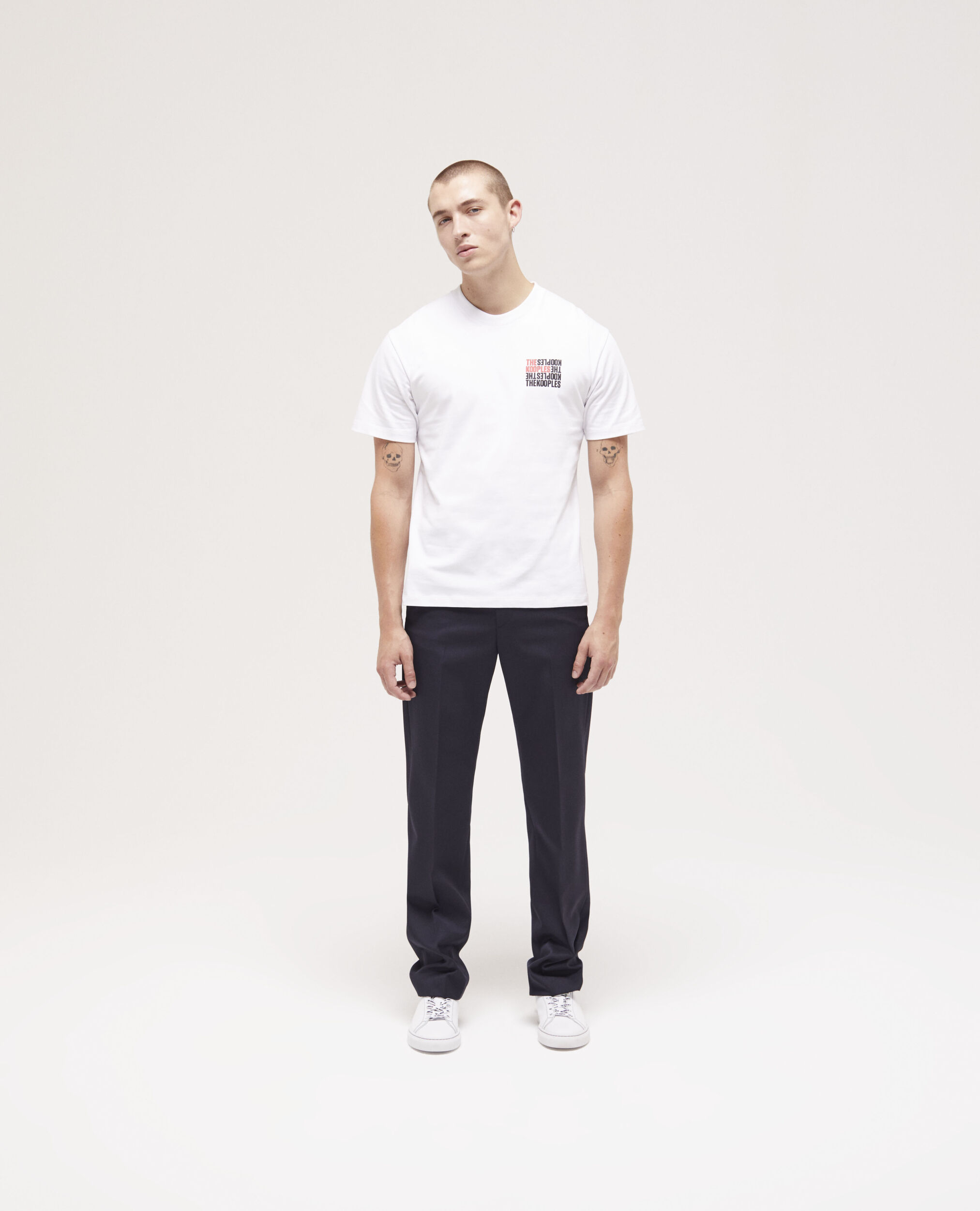 Weißes T-Shirt mit The Kooples Logo, WHITE, hi-res image number null