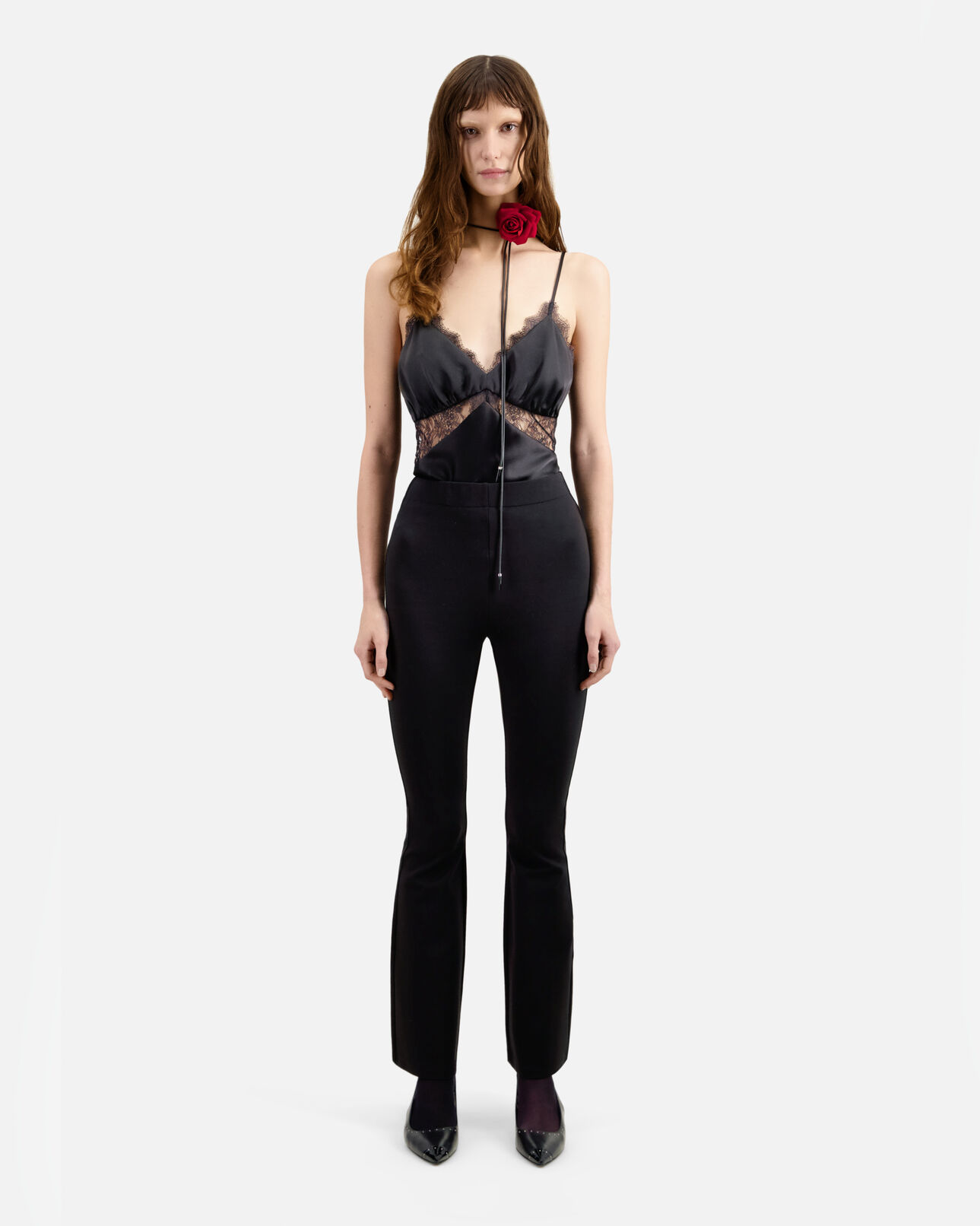 The Kooples WOMEN BLACK black flare trousers