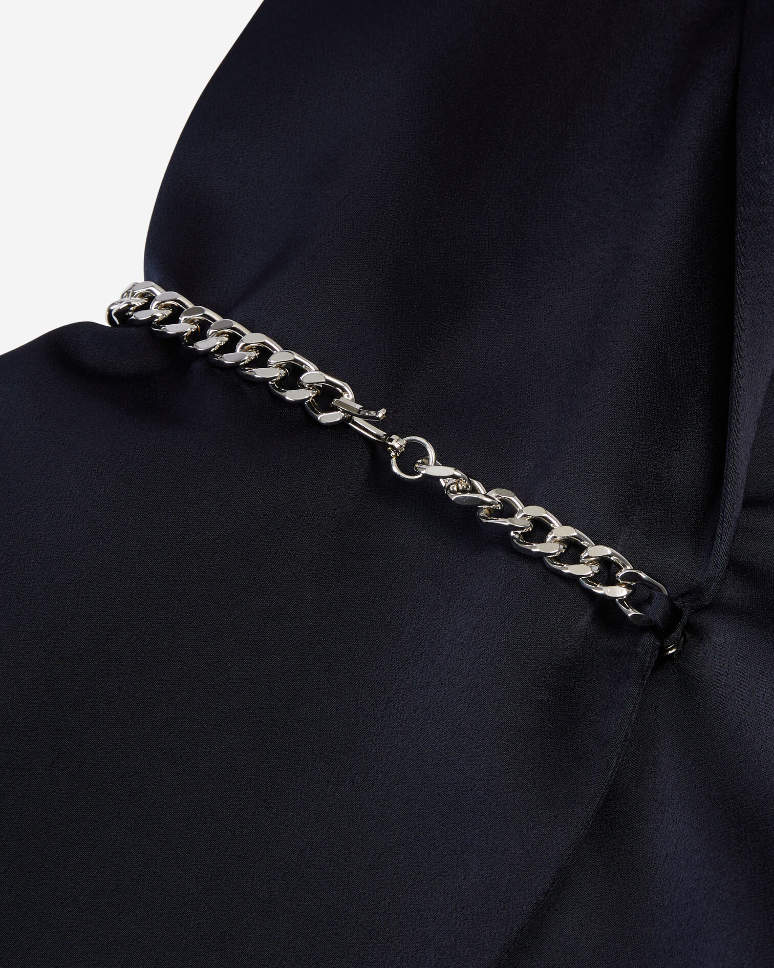 Short navy blue dress with chain, NAVY, hi-res image number null