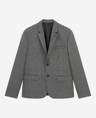 The Kooples MEN GREY black and grey houndstooth suit jacket