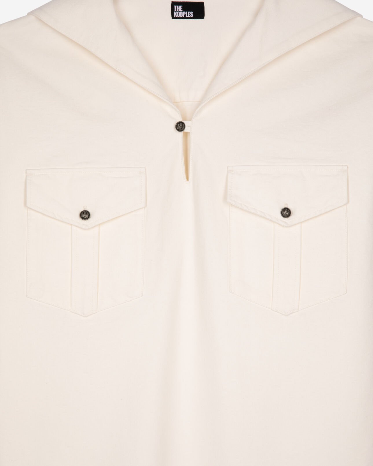 The Kooples HOMME ECRU chemise col vareuse écru