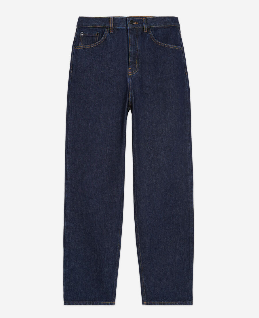 blue straight-cut jeans