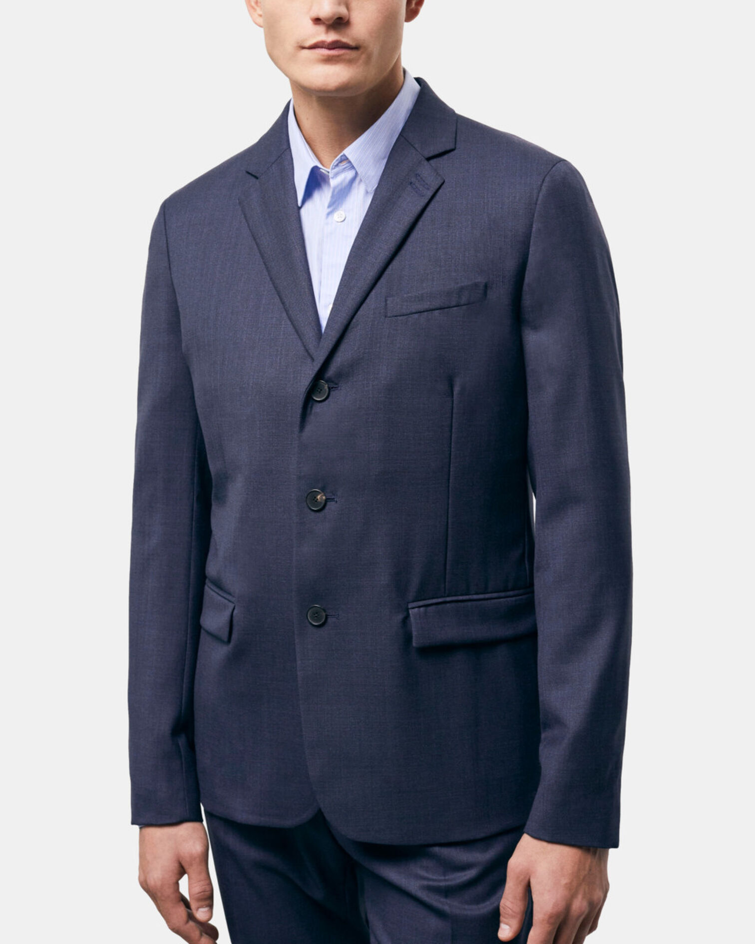 Navy blue wool suit jacket, NAVY, hi-res image number null