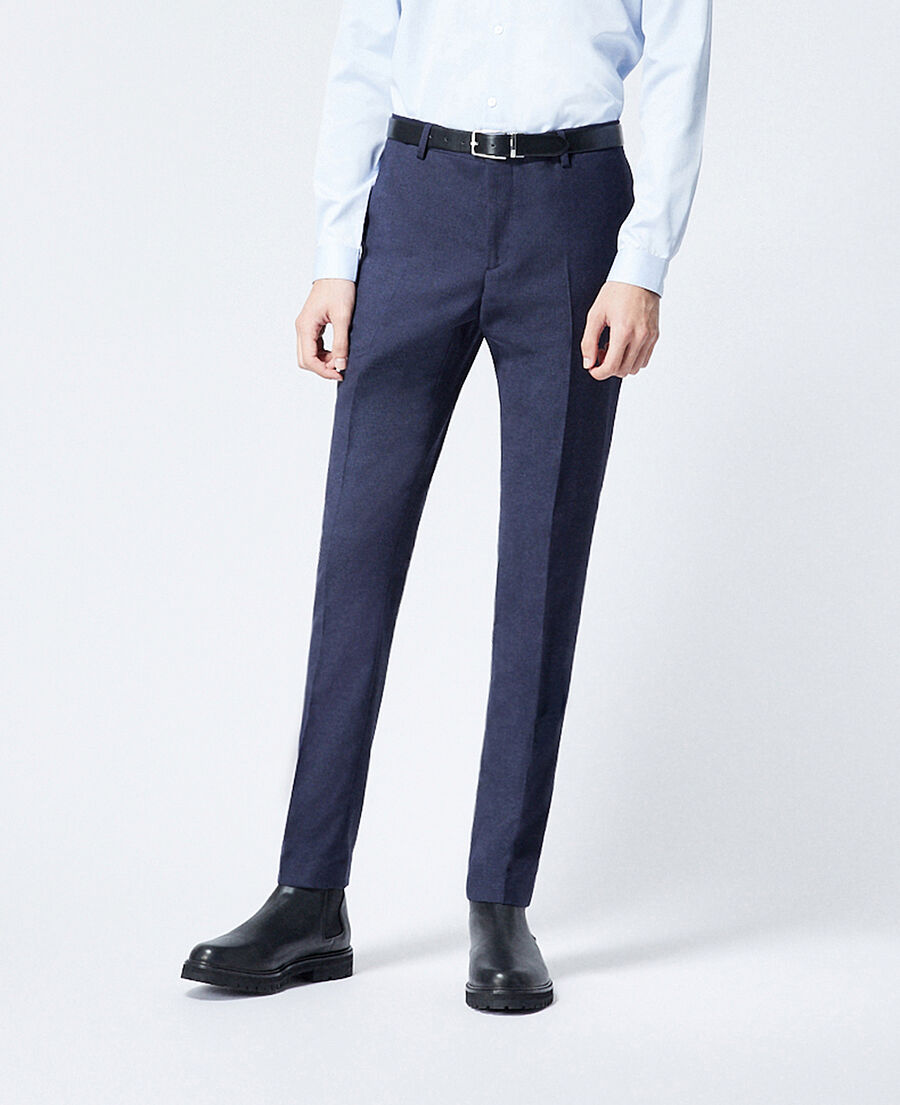 pantalon costume laine bleu marine