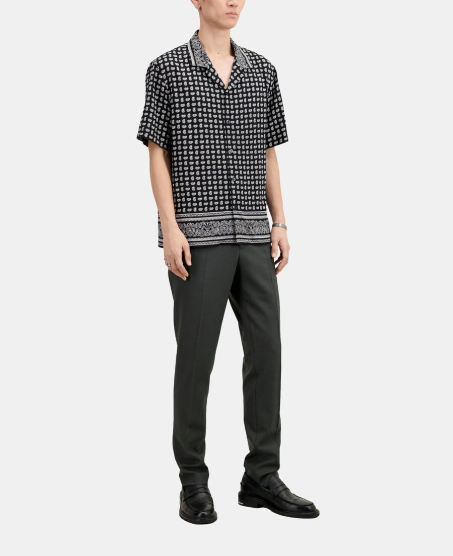 The Kooples HOMME BLACK WHITE chemise manches courtes imprim&eacute;e