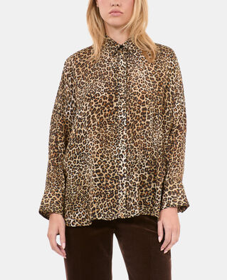 The Kooples FEMME LEOPARD chemise en soie imprimé léopard