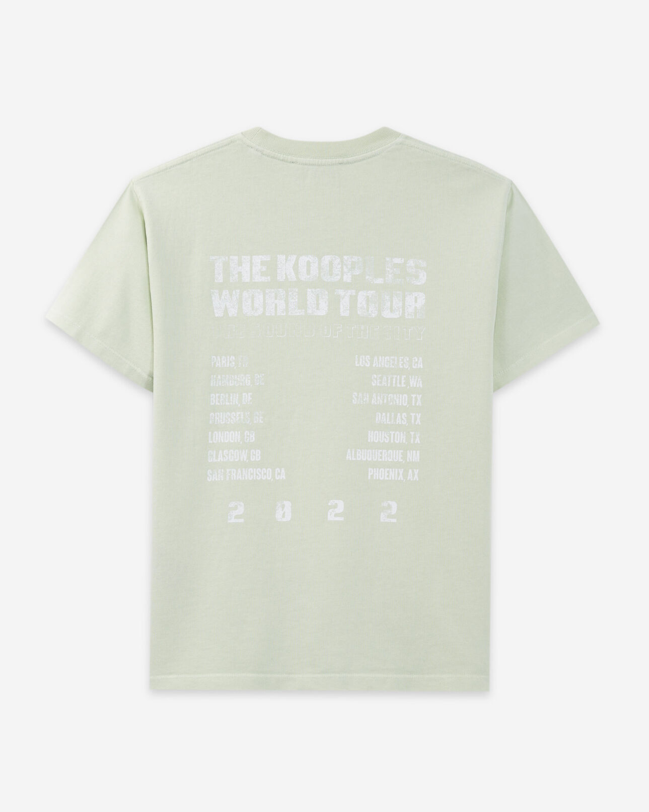 The Kooples FEMME GREEN t-shirt vert menthe coton motif concert
