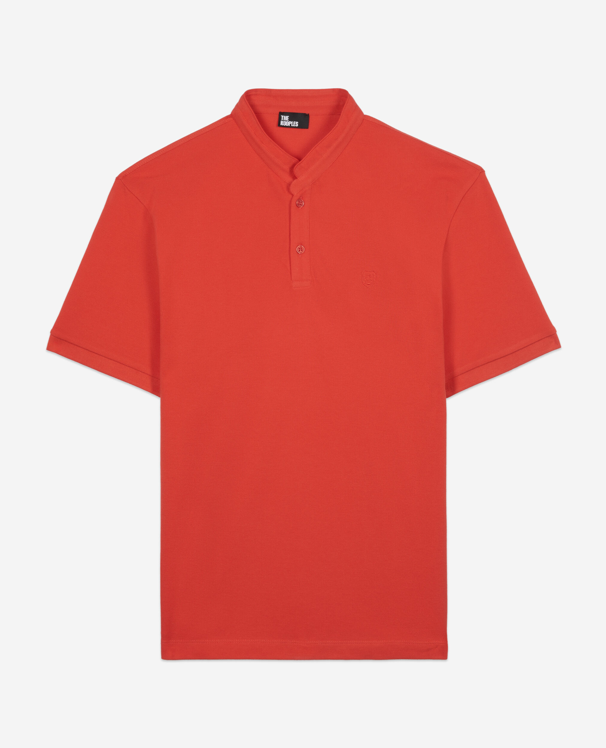 Red pique cotton polo t-shirt, RED, hi-res image number null