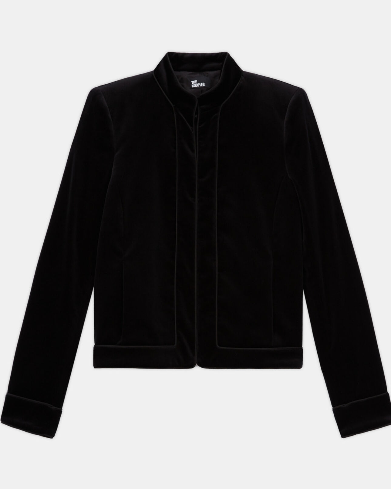 The Kooples WOMEN BLACK black velvet jacket