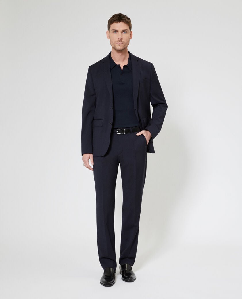 The Kooples HOMME DARK NAVY pantalon de costume droit en laine marine
