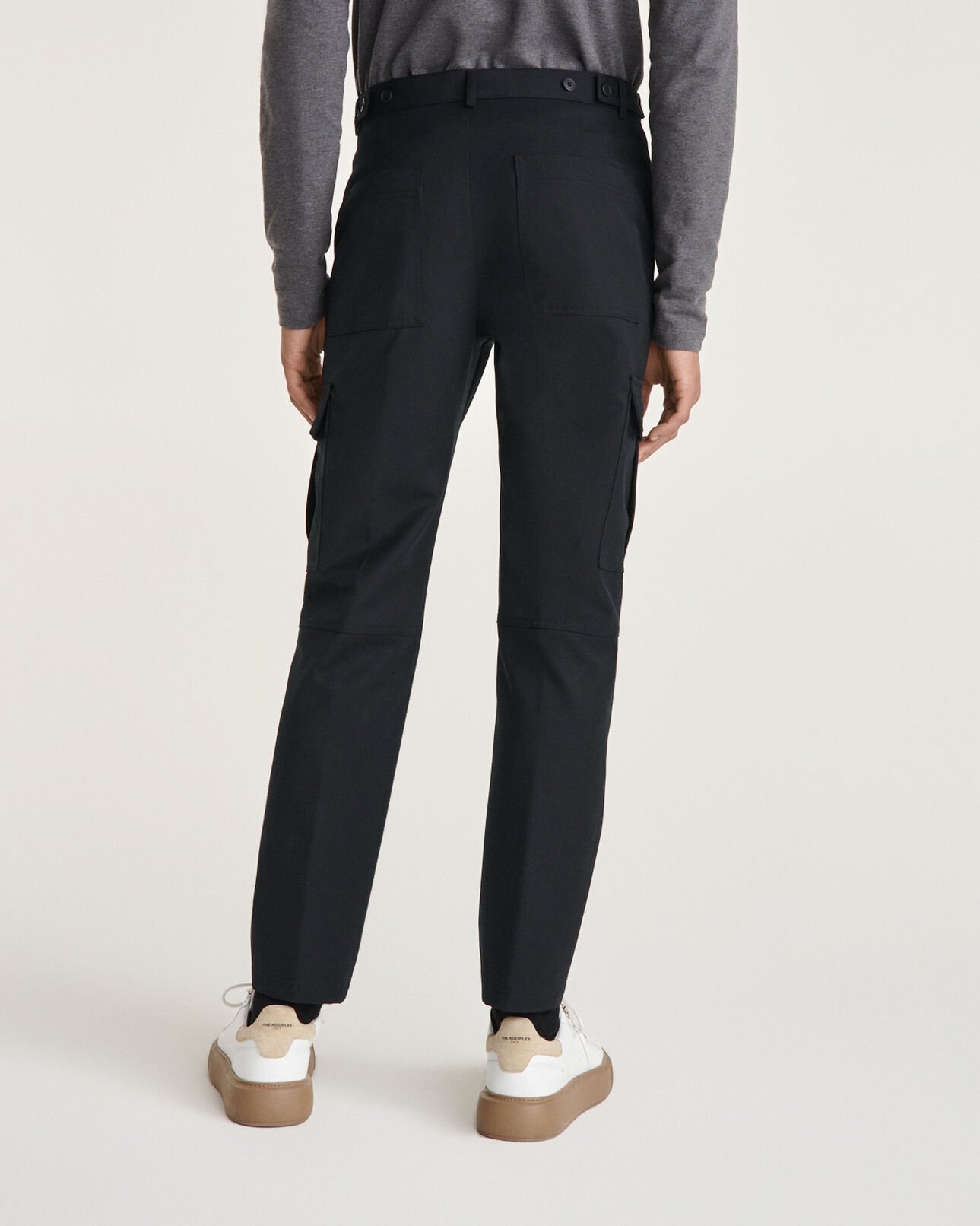 The Kooples MEN BLACK black wool blend cargo pants