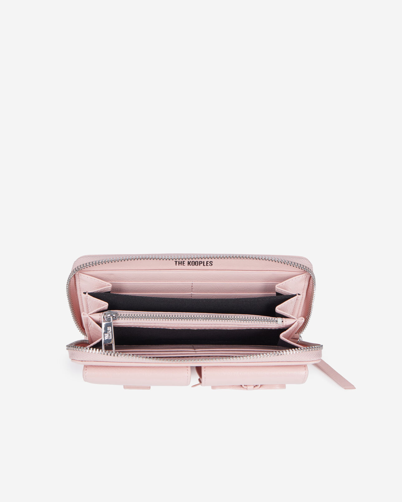 The Kooples FEMME PINK portefeuille amelia en cuir rose