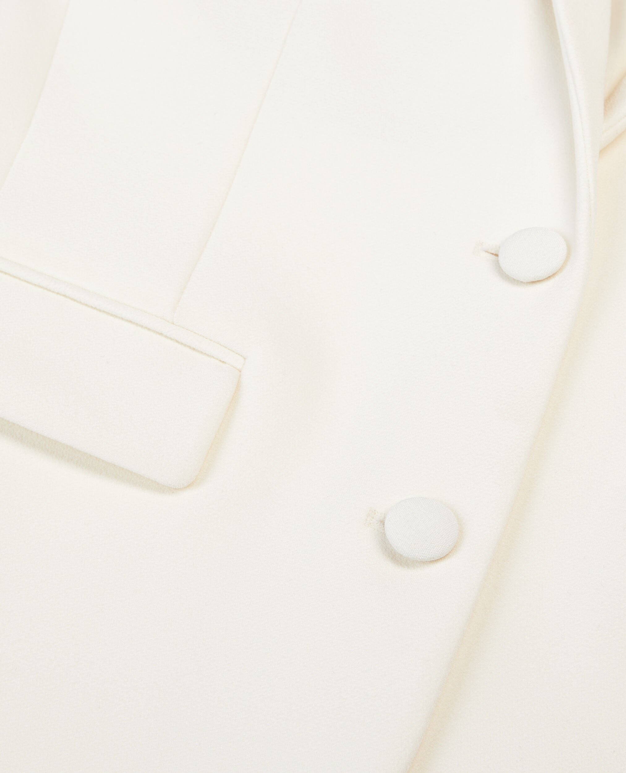 Off-white straight-cut crepe suit jacket, ECRU, hi-res image number null