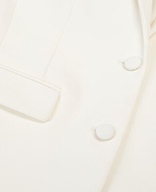 The Kooples WOMEN ECRU off-white straight-cut crepe suit jacket