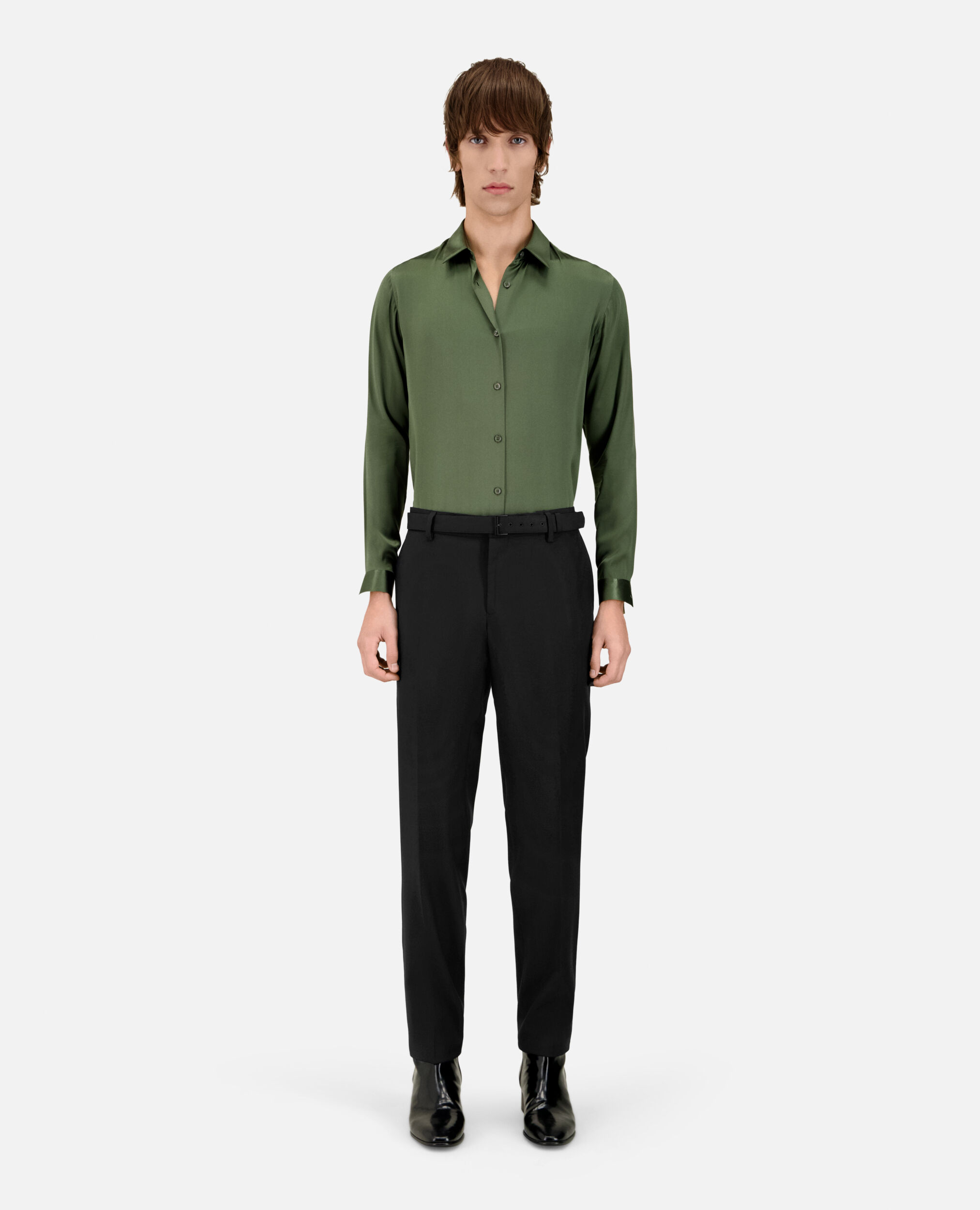 Black wool suit trousers, BLACK, hi-res image number null