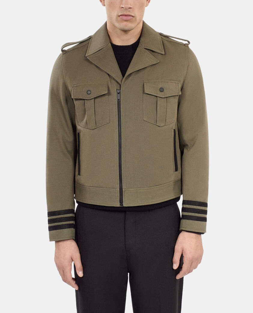 The Kooples MEN OLIVE NIGHT khaki officer-style jacket