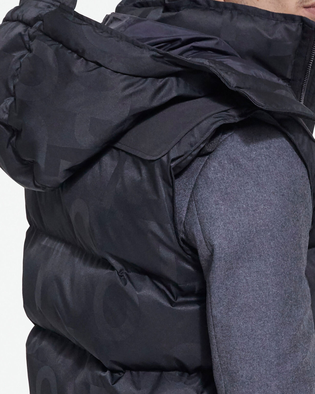 The Kooples MEN BLACK black down jacket with the kooples logo
