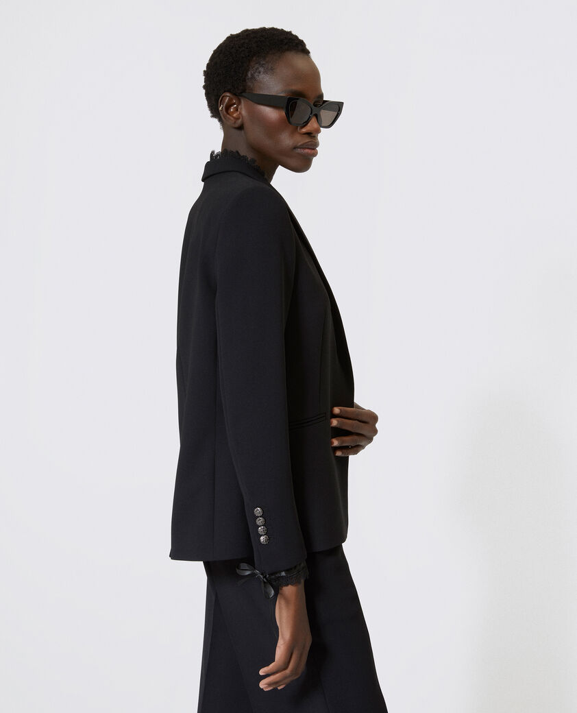 The Kooples WOMEN BLACK suit jacket with black lace band