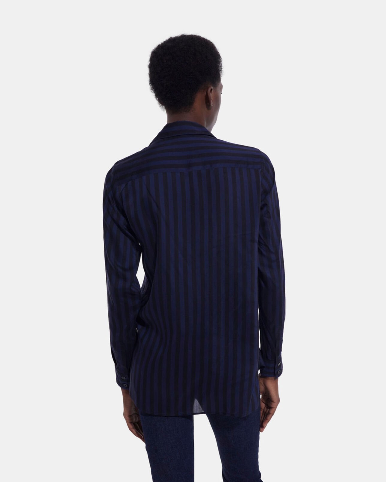 The Kooples F BLACK NAVY striped shirt