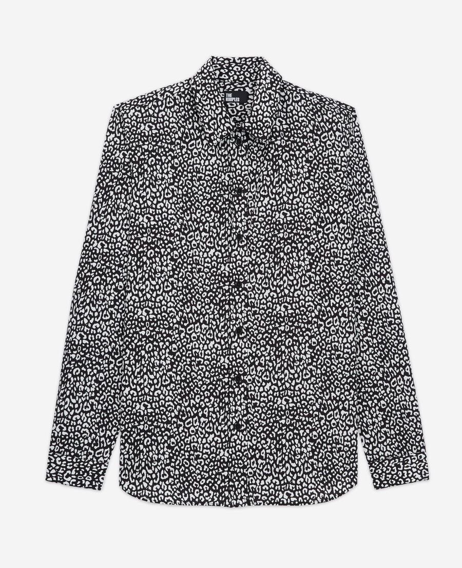 black leopard-print shirt
