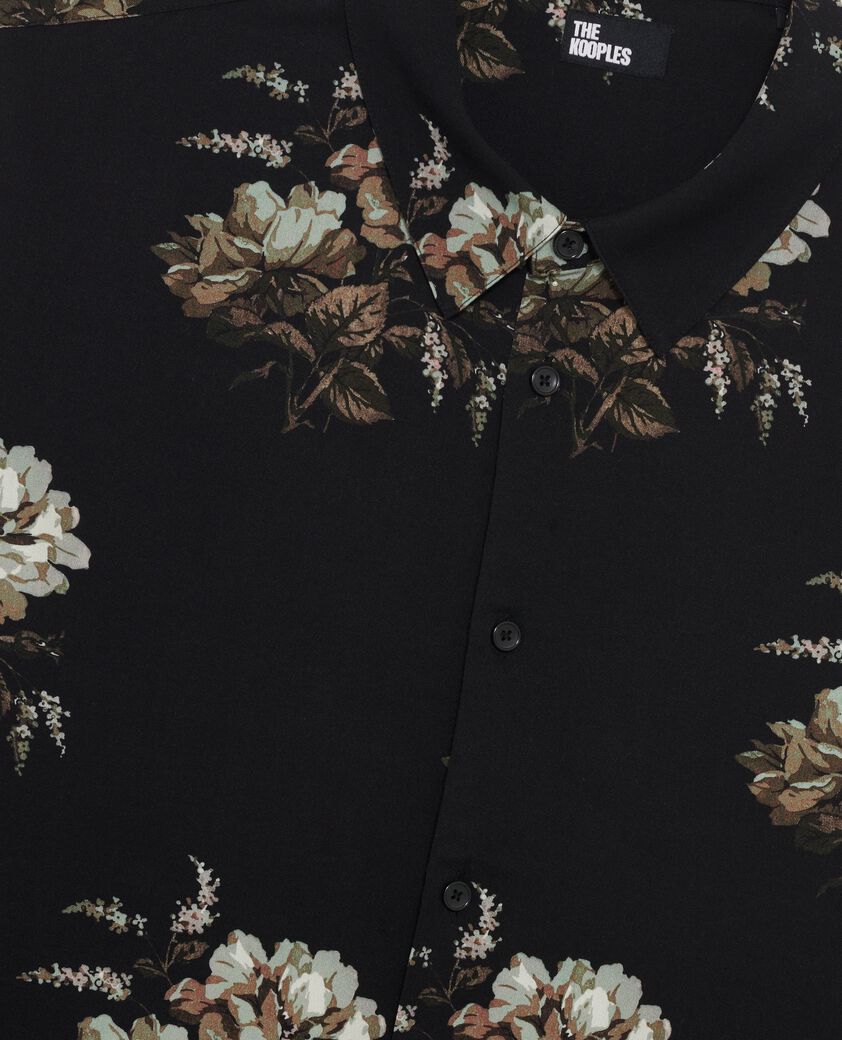 The Kooples HERREN BLACK / GREEN / WHITE hemd mit blumenprint gr&uuml;n und schwarz