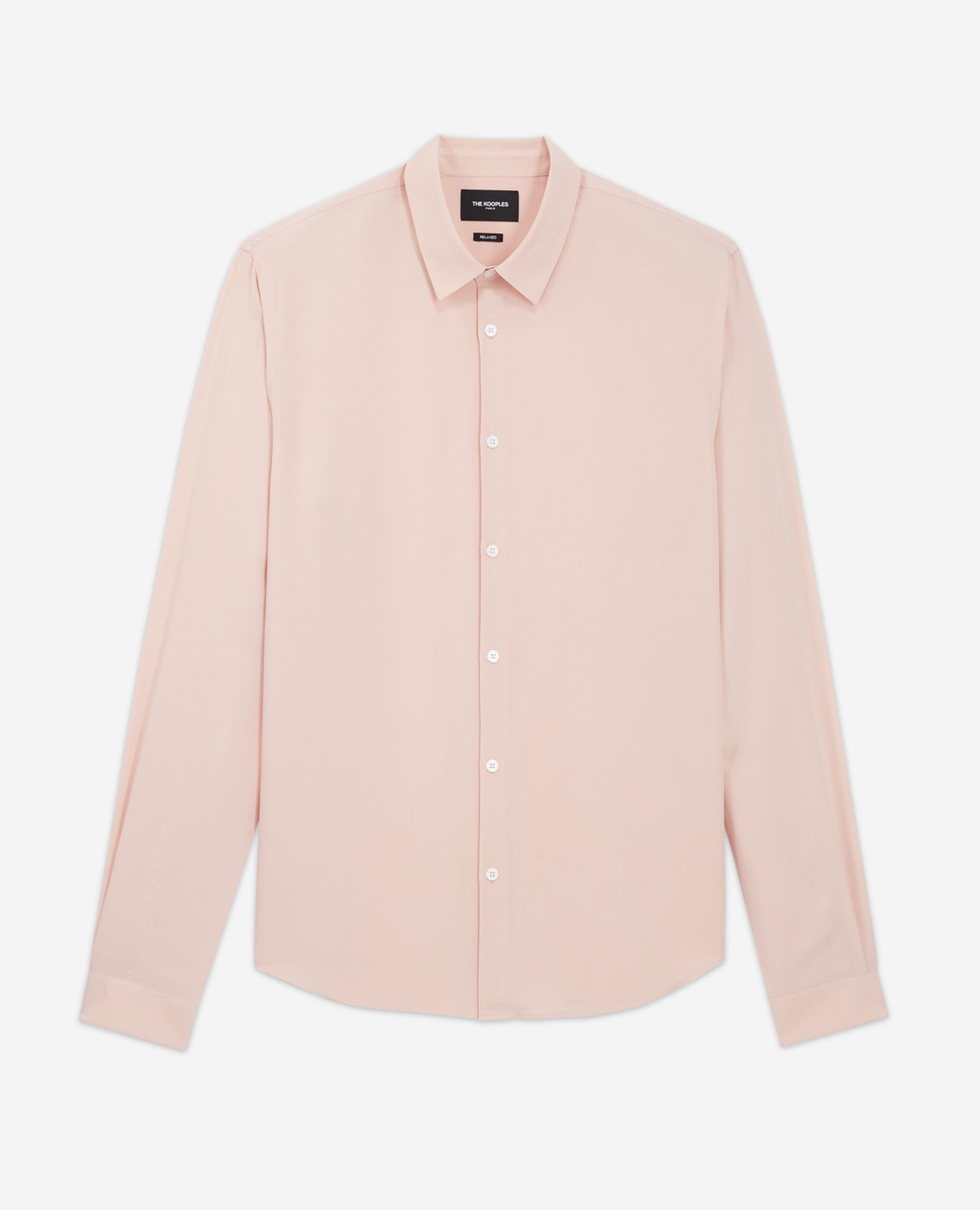 Flowing light pink shirt with Cuban collar, PINK, hi-res image number null