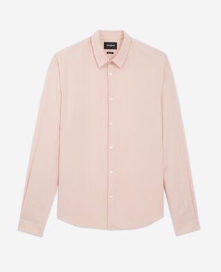 The Kooples MEN PINK flowing light pink shirt with cuban collar