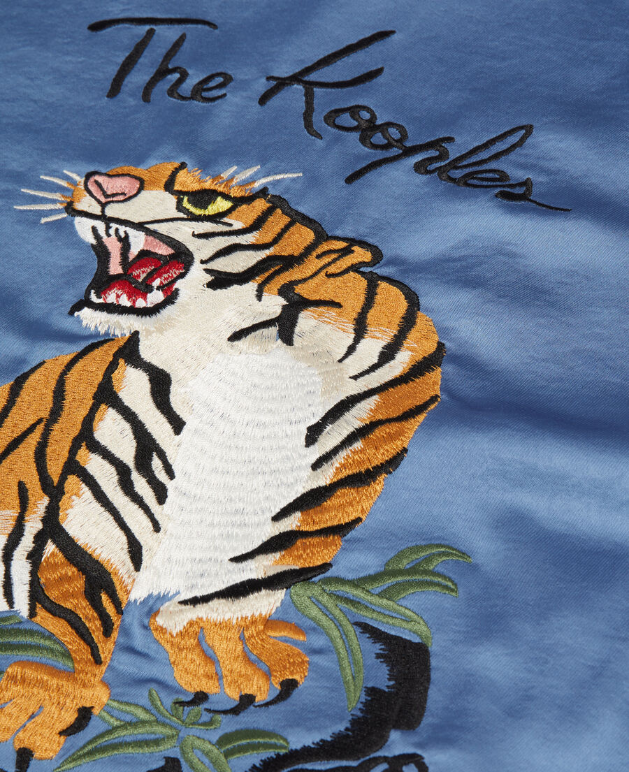 The Kooples HOMME BLACK blouson réversible satiné avec broderie noir