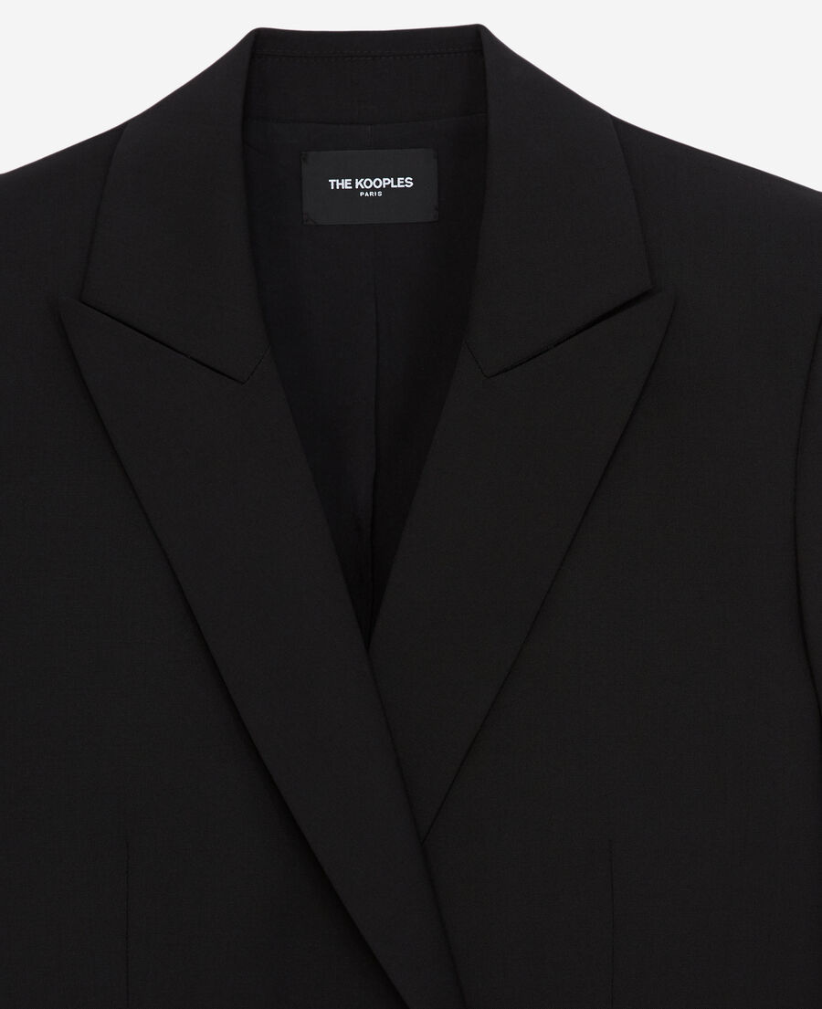 black wool jacket with double buttoning