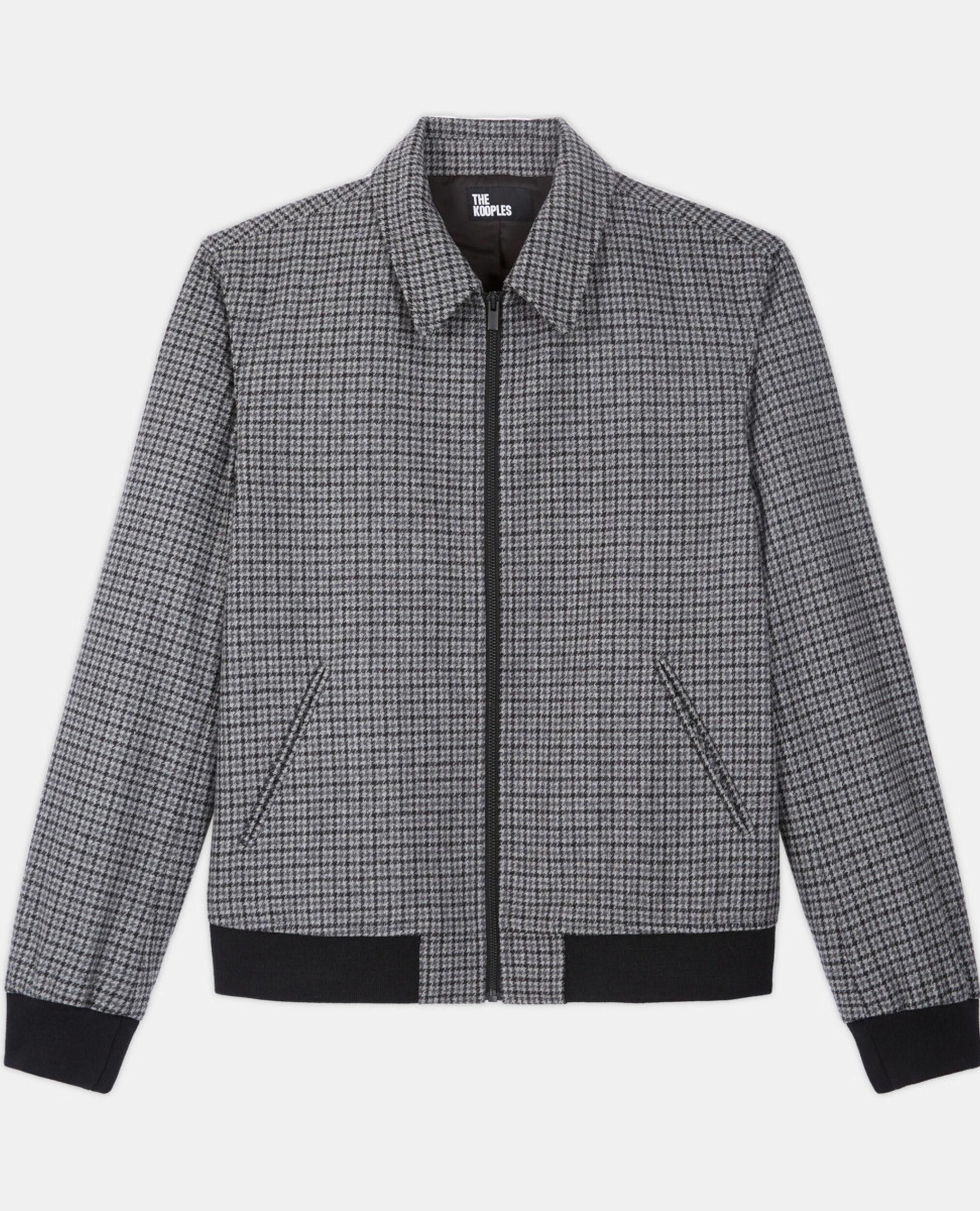 Check wool jacket with pockets, GREY BLACK, hi-res image number null