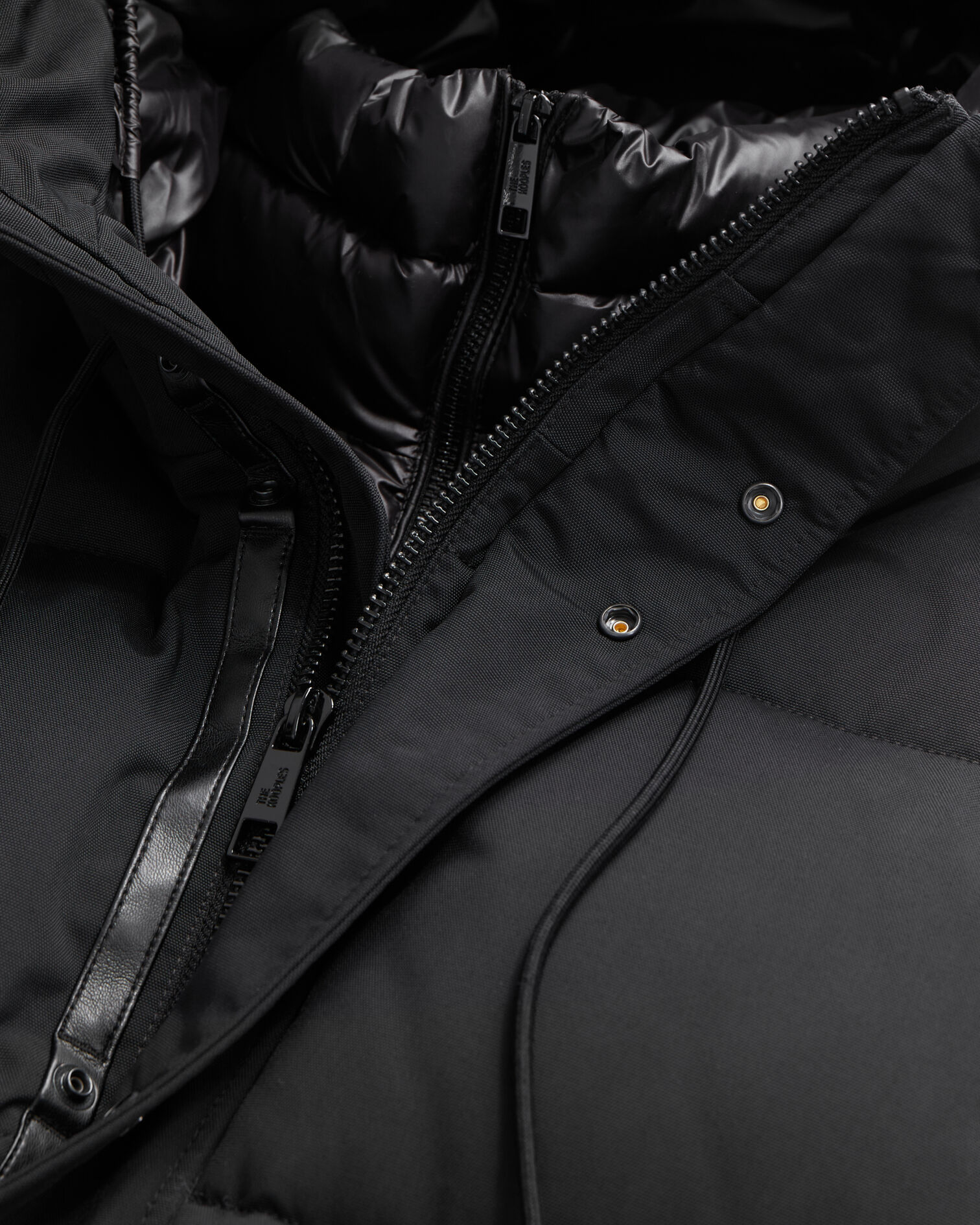 Black hooded parka, BLACK, hi-res image number null