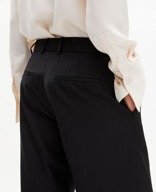 The Kooples DAMEN BLACK weite hose aus wolle schwarz