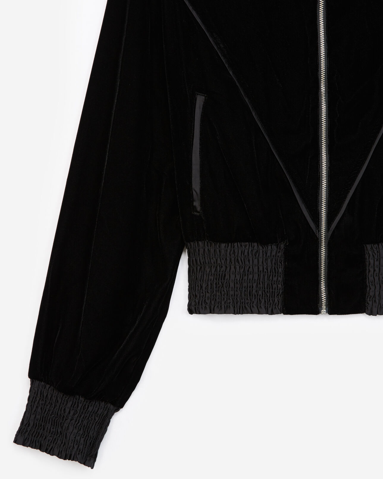 The Kooples FEMME BLACK veste velours noir à détail zippé
