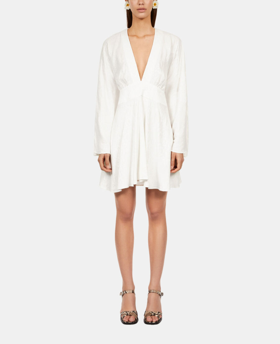 The Kooples WOMEN WHITE short white baroque jacquard dress
