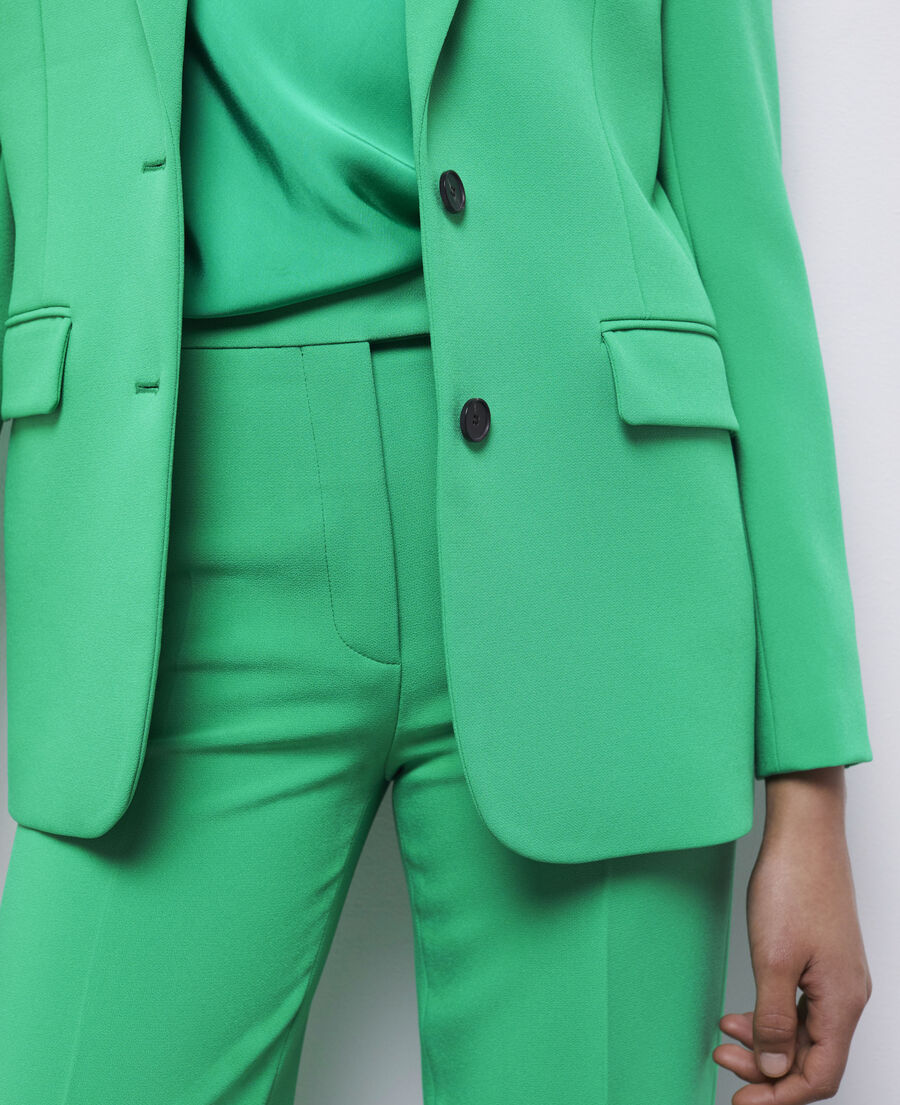 veste tailleur verte en crêpe