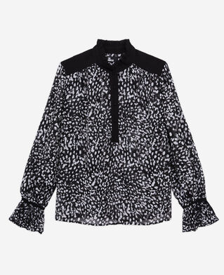 The Kooples F BLACK WHITE printed top with contrasting details