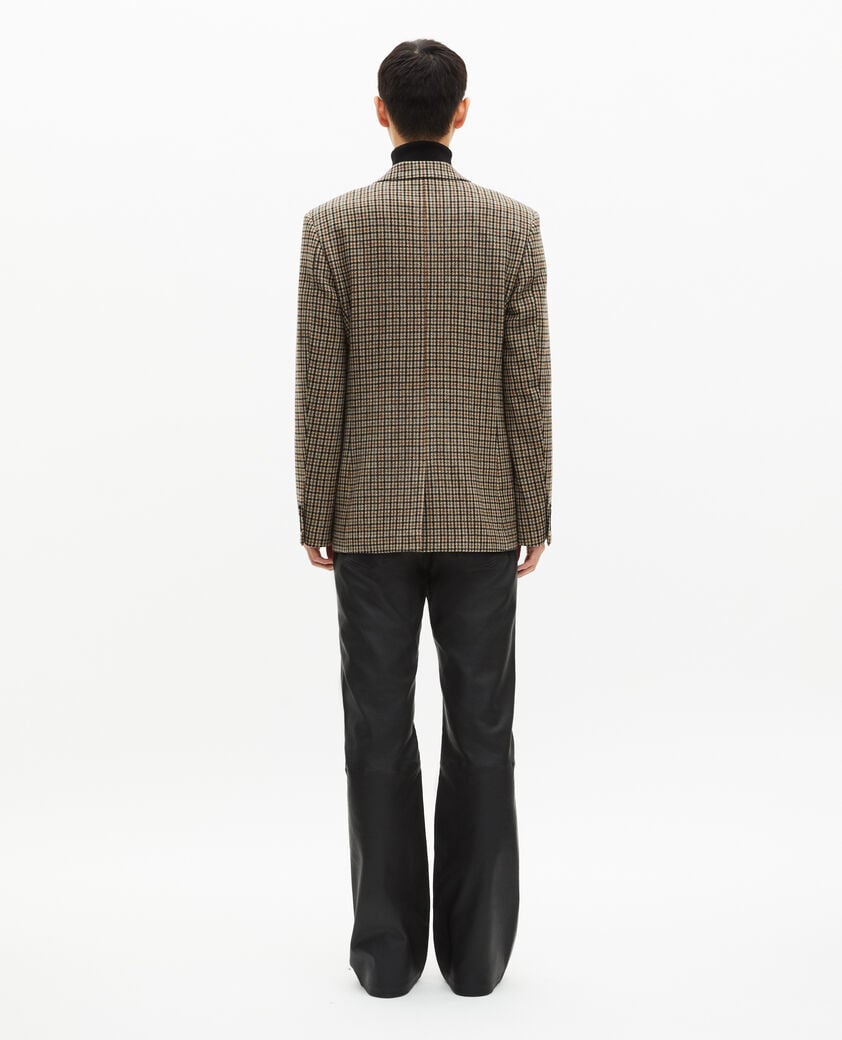 The Kooples HOMME FAUVE veste en pied de poule marron et noire