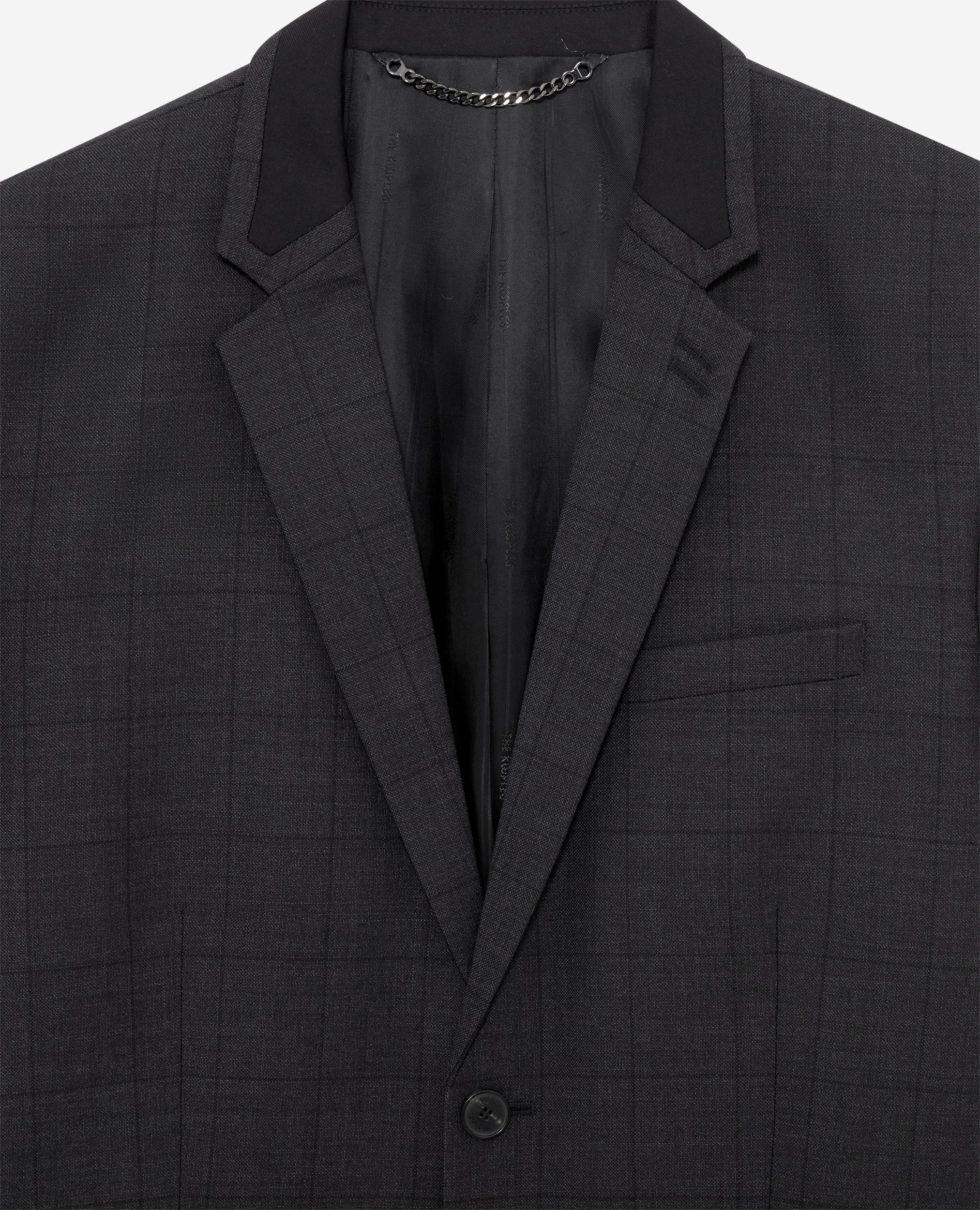 Black check suit jacket, BLACK, hi-res image number null