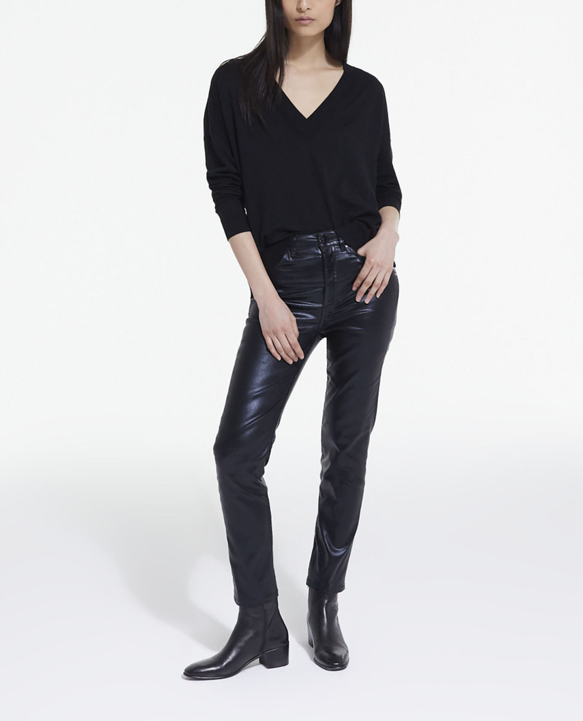 Pull en laine noir, BLACK, hi-res image number null