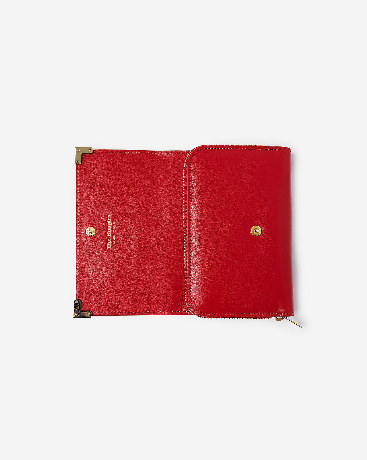 The Kooples FEMME BURGUNDY portefeuille cuir lisse rouge