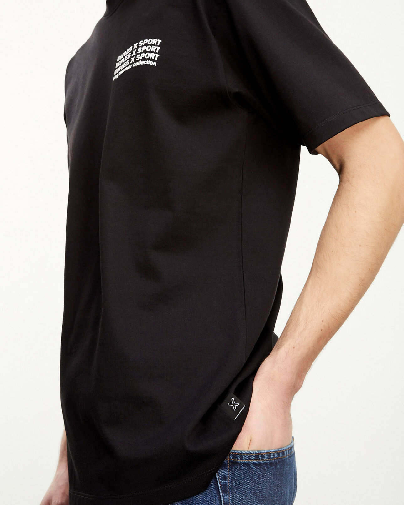 The Kooples MEN BLACK black cotton t-shirt with logo trio