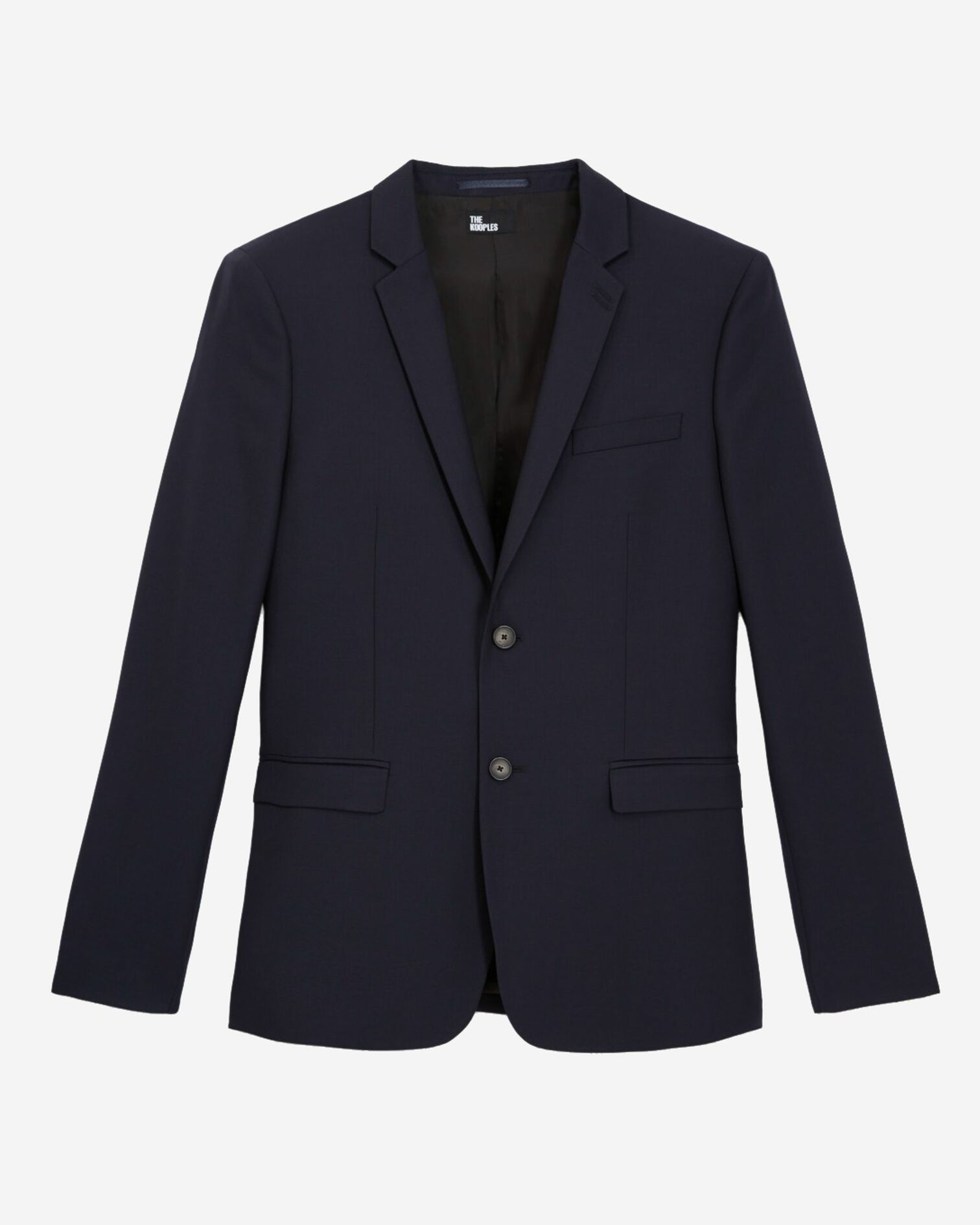 Blue straight wool suit jacket, DARK NAVY, hi-res image number null