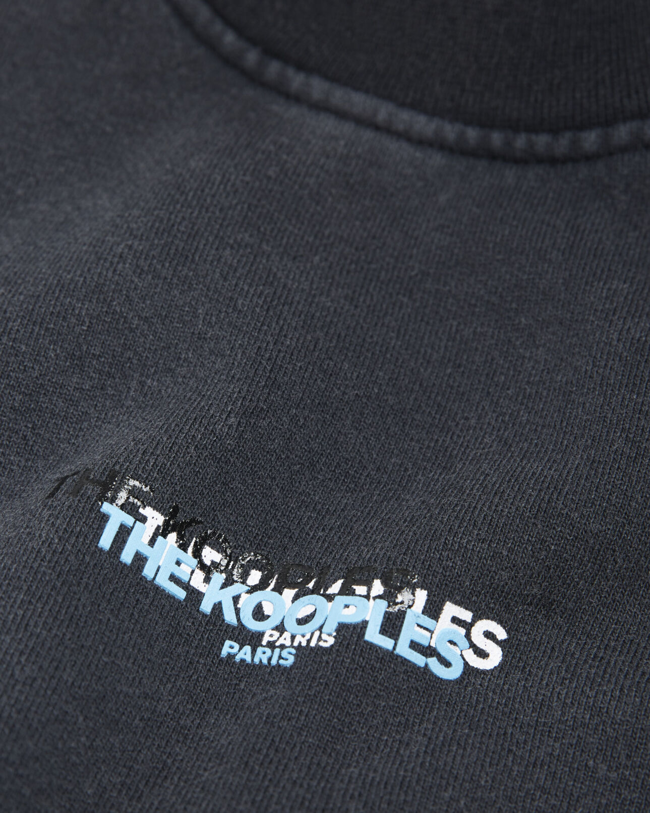 The Kooples WOMEN BLACK WASHED faded black sweatshirt with triple logo